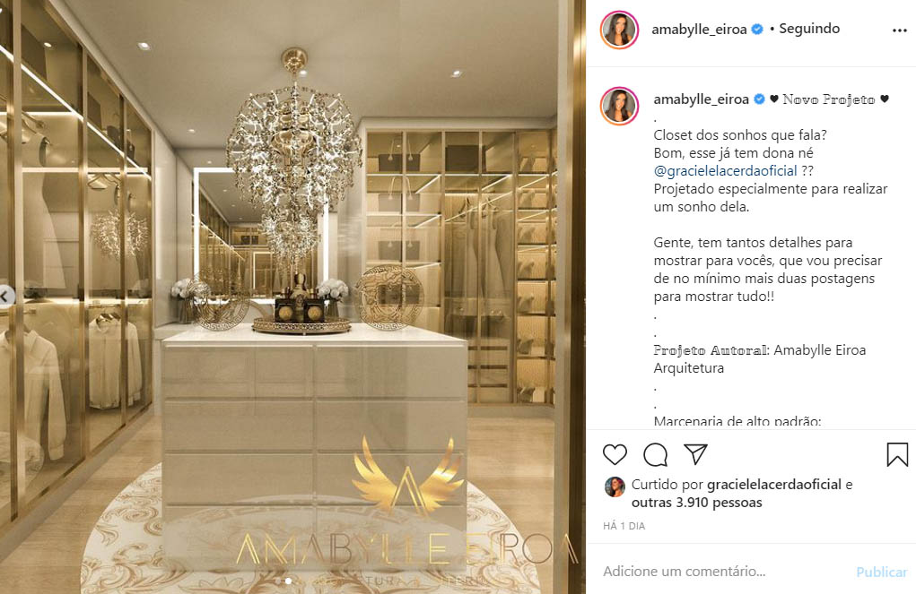 Closet de Graciele Lacerda no novo triplex