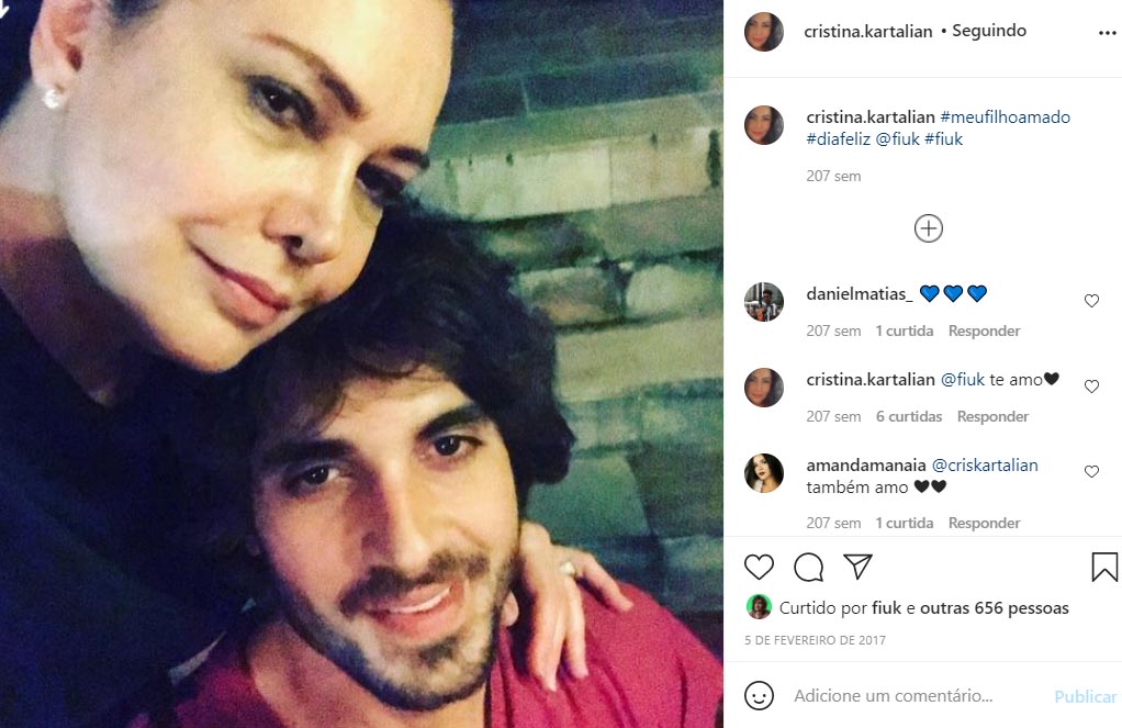 Cristina Kartalian e o filho, Fiuk