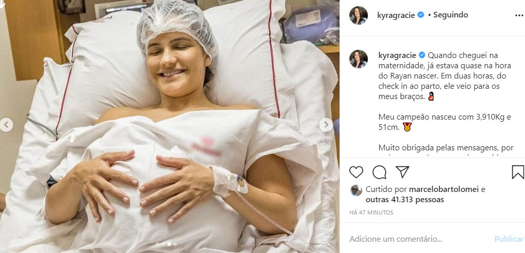 Kyra Gracie fala do trabalho de parto