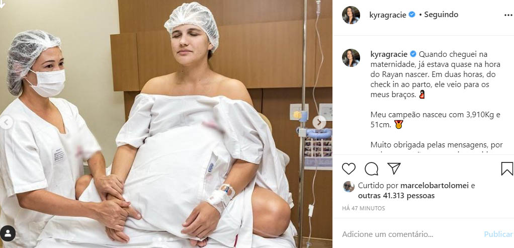 Kyra Gracie fala do trabalho de parto