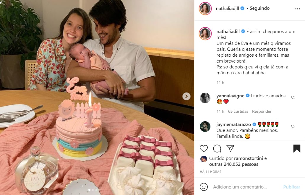 Nathalia Dill comemora o primeiro mês da filha
