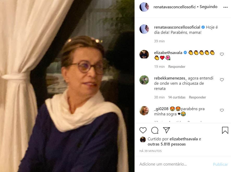 Renata Vasconcellos mostra foto da mãe