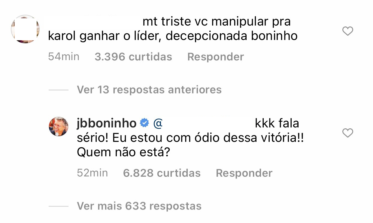 Boninho responde fãs