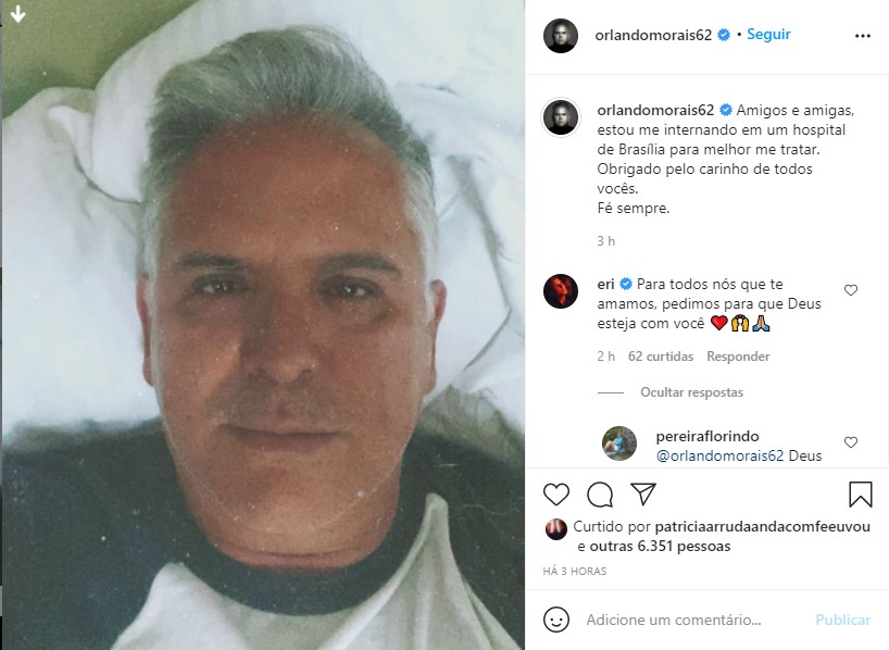 Orlando Morais, marido de Gloria Pires, está com Covid-19