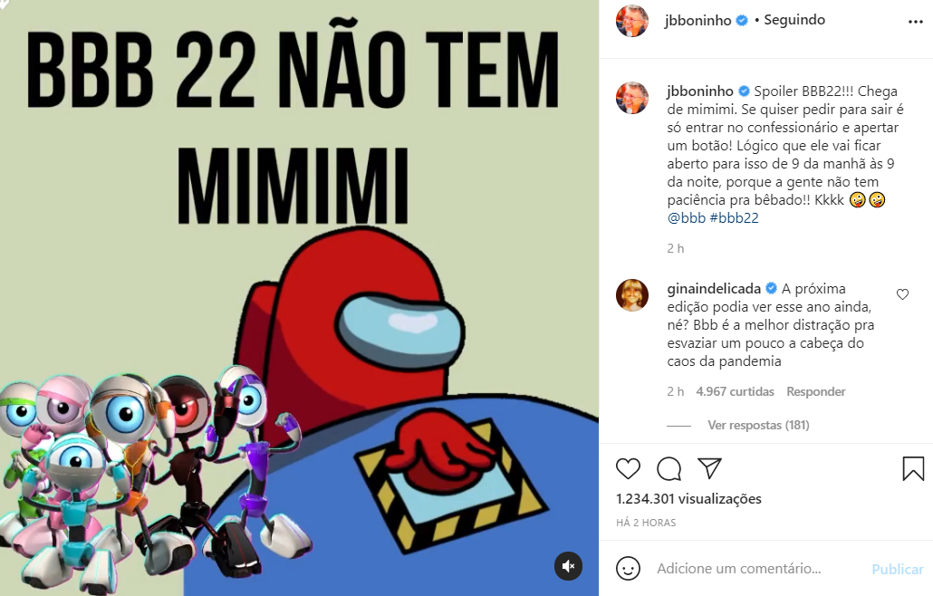 Boninho dá spoiler sobre o BBB22