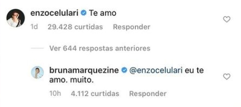 Bruna Marquezine responde comentário de Enzo Celulari