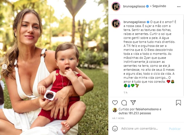 Bruno Gagliasso surge com Giovanna Ewbank e filhos em foto