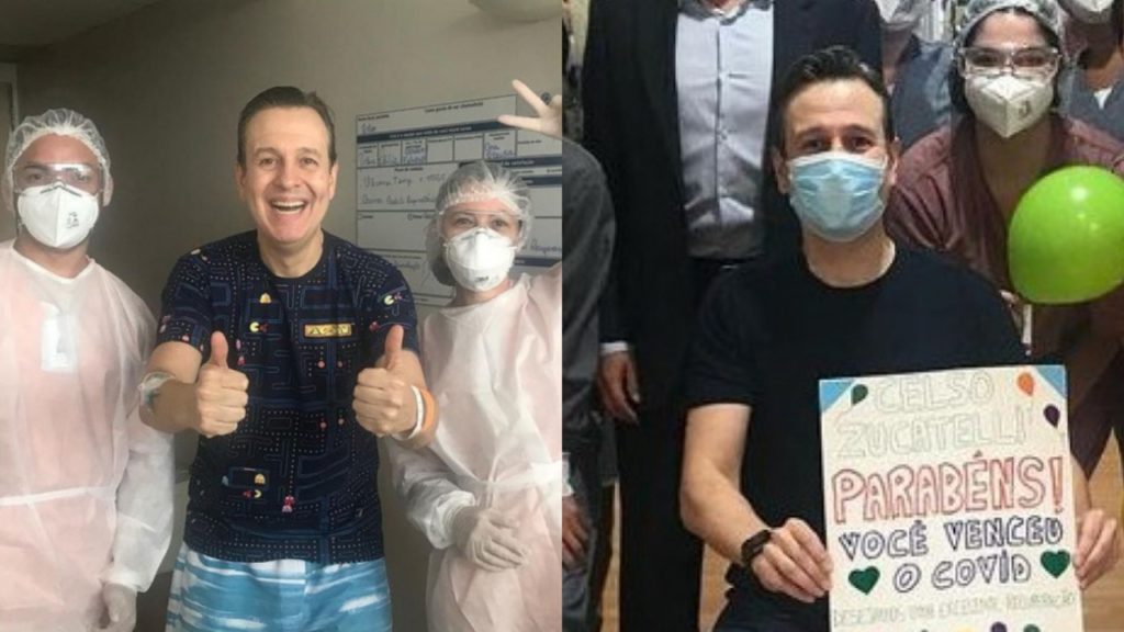 Celso Zucatelli comemora alta hospitalar