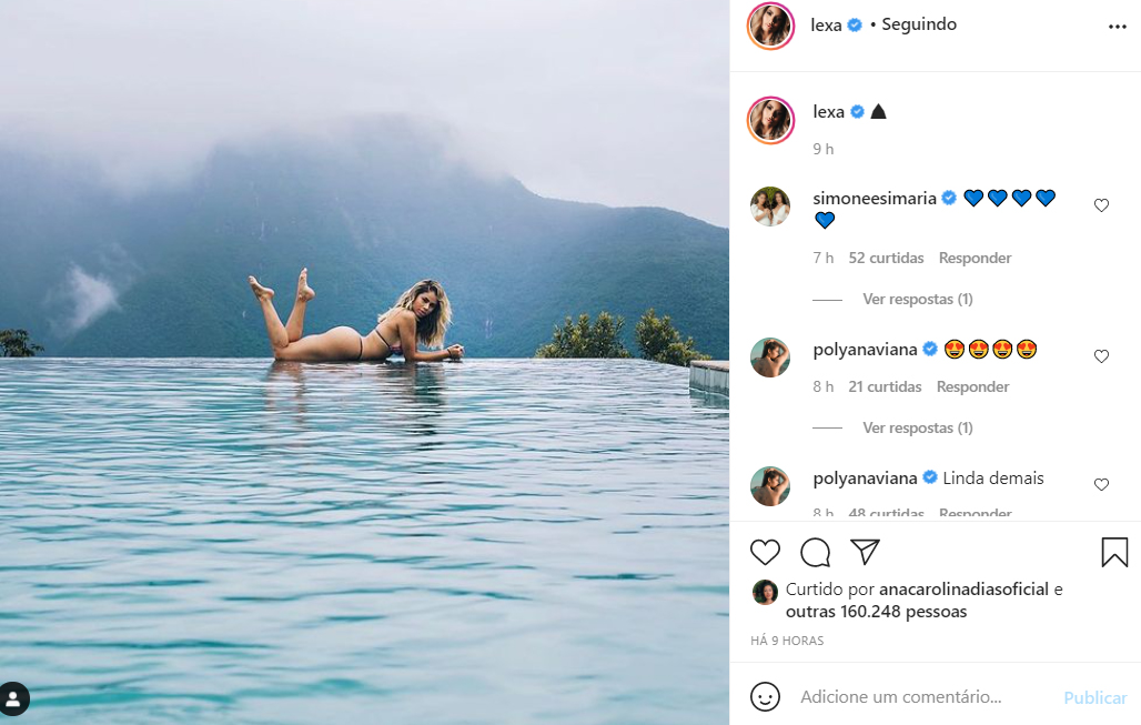 Lexa aparece de biquíni nas redes sociais - Crédito: Reprodução / Instagram