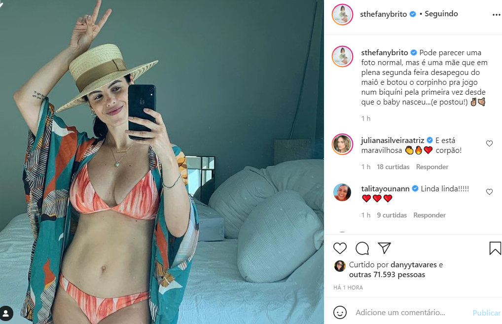 Sthefany Brito mostra a primeira foto de biquíni após o nascimento do filho