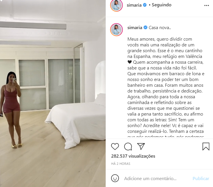 Simaria compra apartamento na Espanha