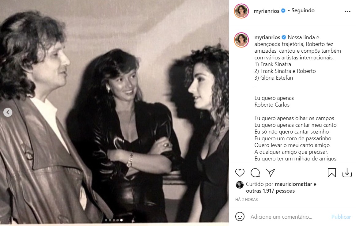 Myrian Rios homenageia Roberto Carlos - Reprodução - Instagram