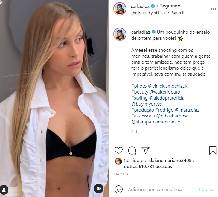 Carla Diaz aparece de lingerie nas redes sociais