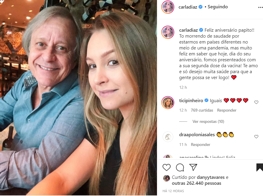 Carla Diaz mostra foto rara com o pai - Crédito: Reprodução / Instagram