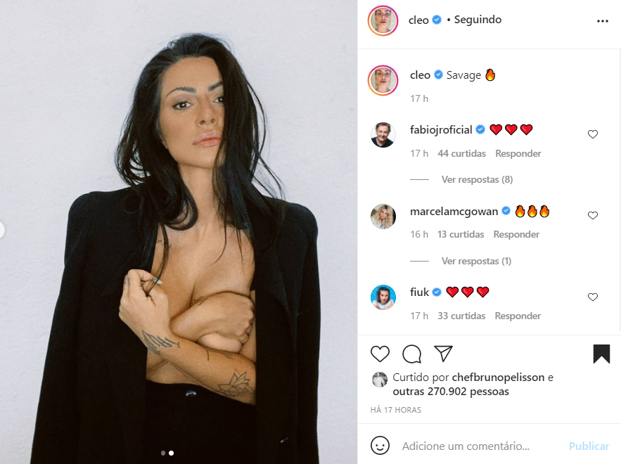 Cleo mostra fotos ousadas nas redes sociais