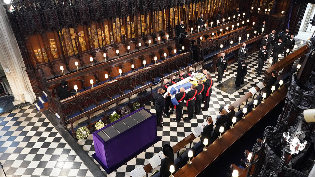 Família real acompanha o funeral do príncipe Philip - Crédito: Getty Images