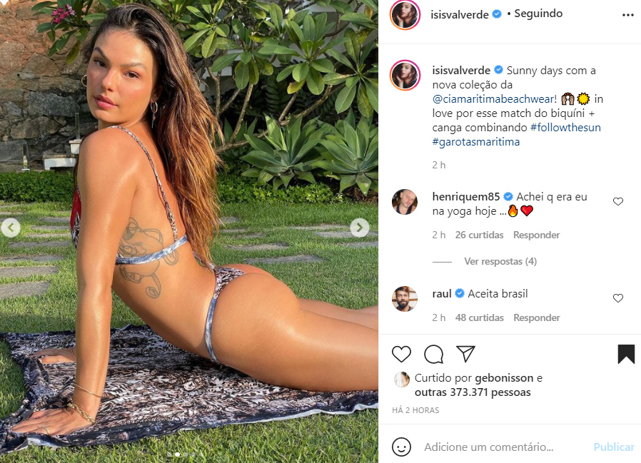 Isis Valverde aparece de biquíni nas redes sociais - Crédito: Reprodução / Instagram