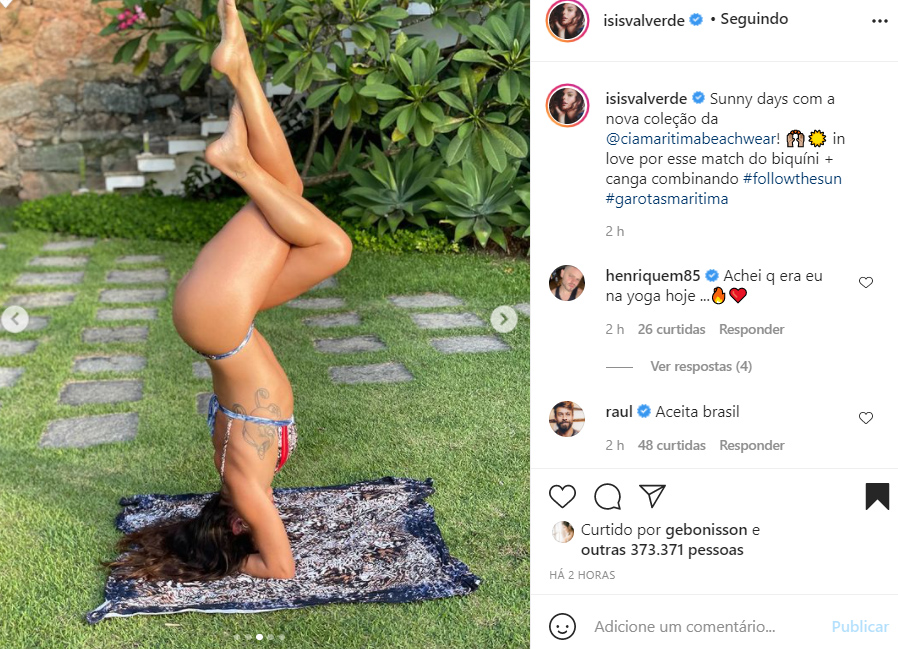 Isis Valverde aparece de biquíni nas redes sociais - Crédito: Reprodução / Instagram