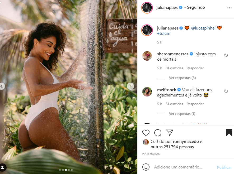 Juliana Paes arrasa ao mostrar fotos de maiô