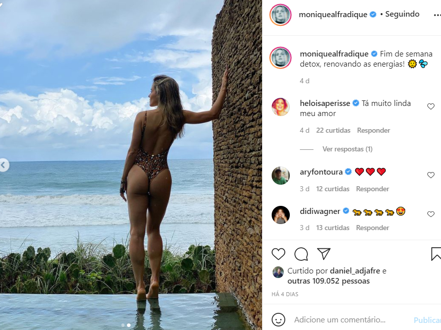 Monique Alfradique mostra fotos de maiô - Crédito: Reprodução / Instagram