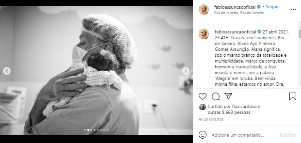 Nasce Alana, filha de Fábio Assunção e Ana Verena