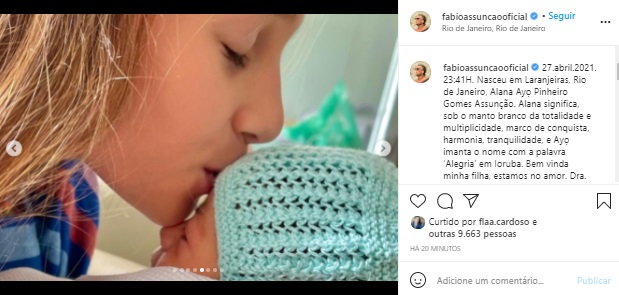 Nasce Alana, filha de Fábio Assunção e Ana Verena