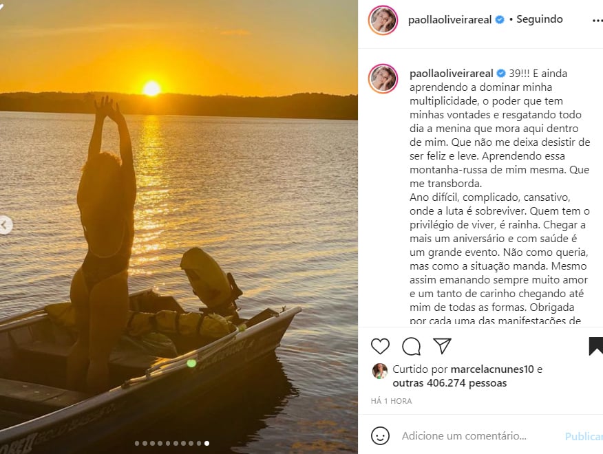 Paolla Oliveira arrasa ao mostrar fotos de momentos felizes - Crédito: Reprodução / Instagram