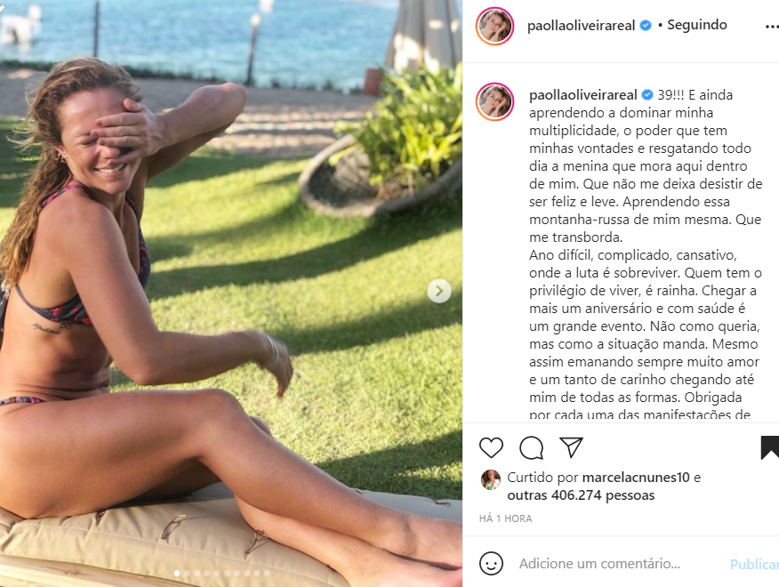 Paolla Oliveira mostra fotos de biquíni na web - Crédito: Reprodução / Instagram