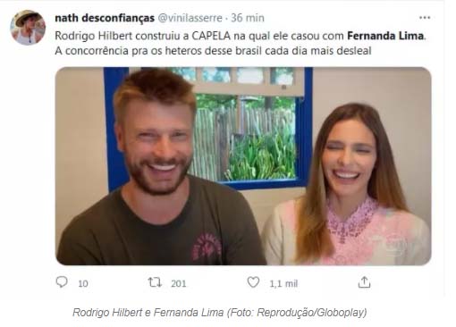 Rodrigo Hilbert viraliza ao revelar que construiu uma capela - Crédito: Reprodução / Twitter