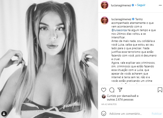Luciana Gimenez sai em defesa de Luísa Sonza após ataques