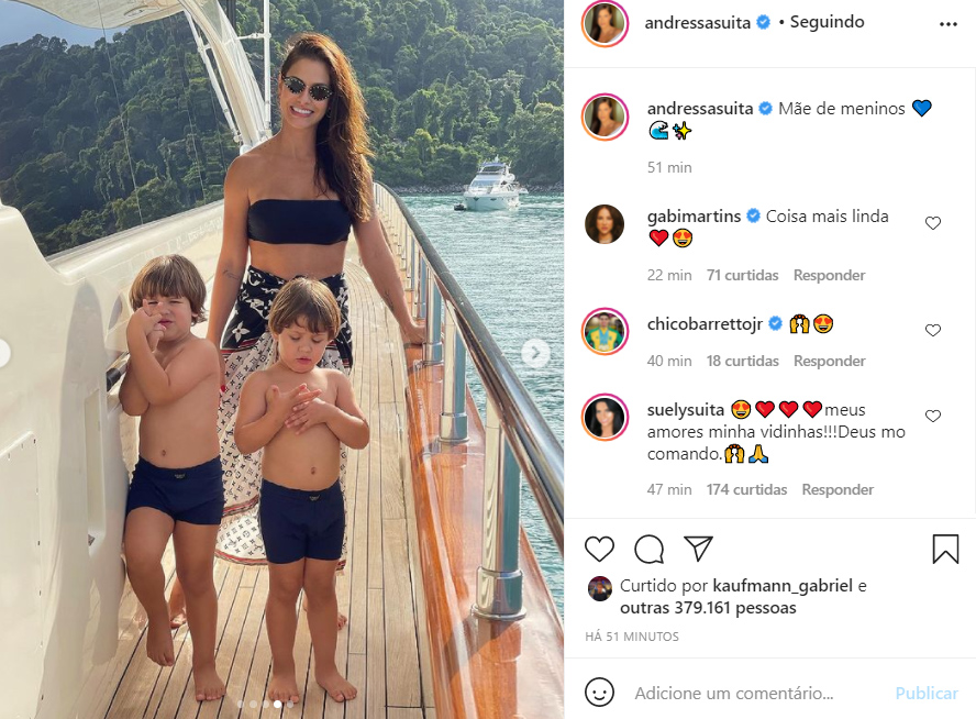 Andressa Suita com os filhos - Crédito: Reprodução / Instagram