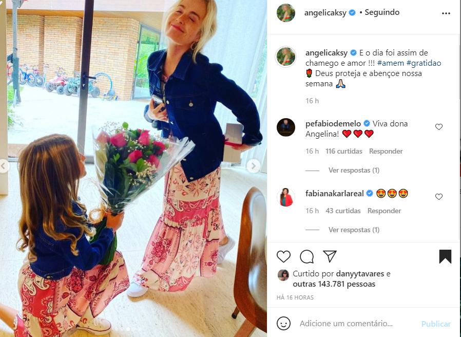 Angélica e a filha, Eva - Crédito: Reprodução / Instagram