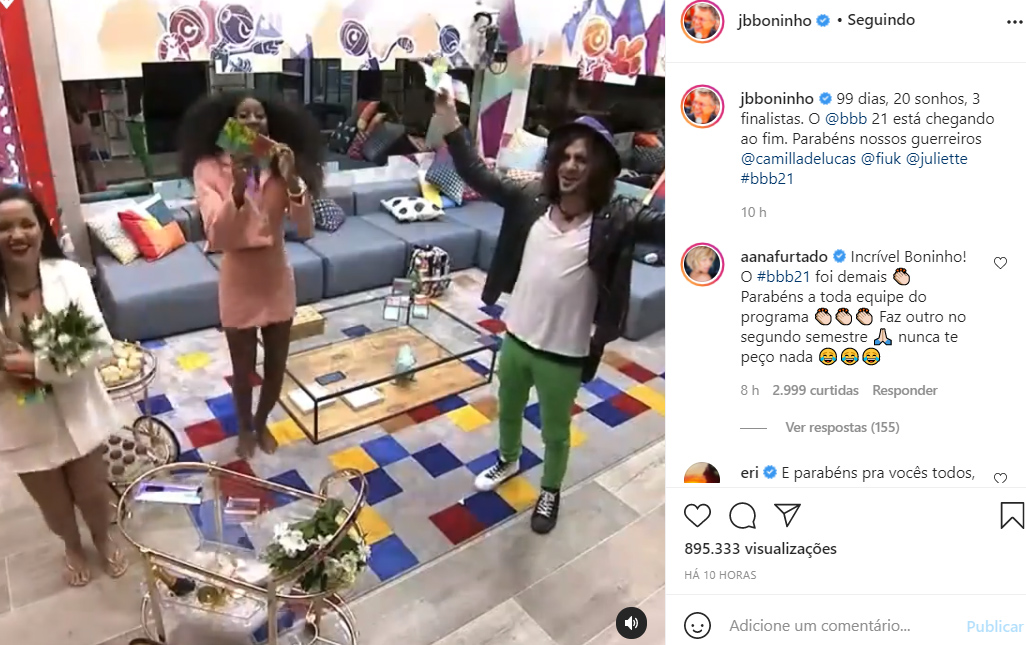 Boninho fala do fim do BBB21 - Crédito: Reprodução / Instagram