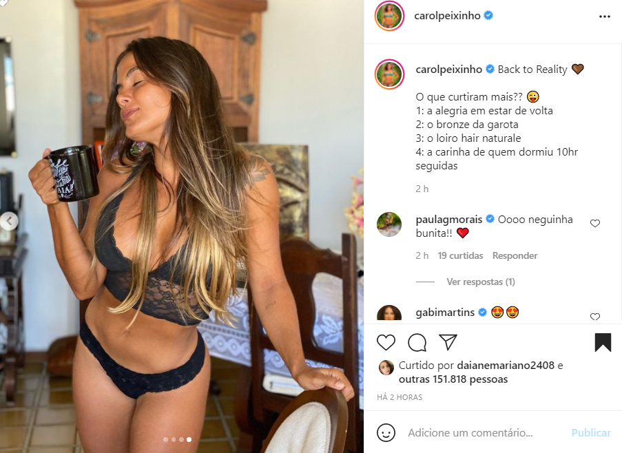 Carol Peixinho - Crédito: Reprodução / Instagram