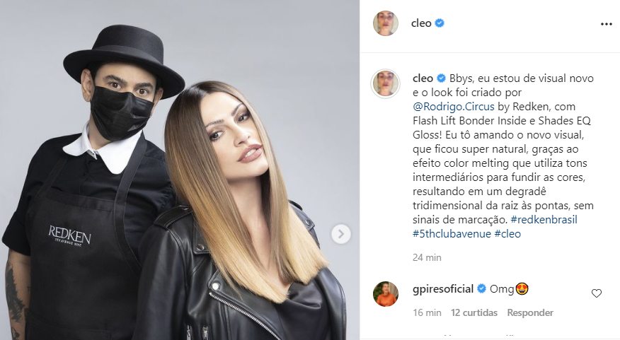 Cleo exibe seu novo visual - Crédito: Reprodução / Instagram