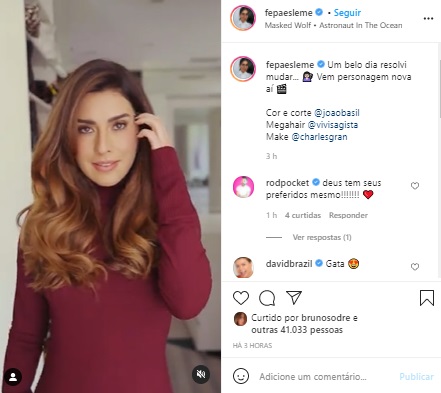 Fernanda Paes Leme muda visual e aparece com megahair