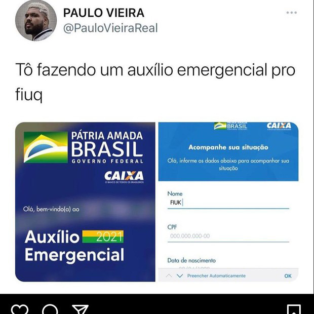 Fãs desaprovam justificativa de Fiuk no BBB21 - Crédito: Reprodução