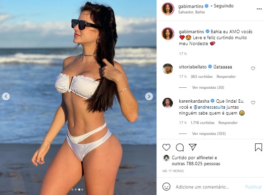 Gabi Martins ostenta a barriga sarada em foto de biquíni