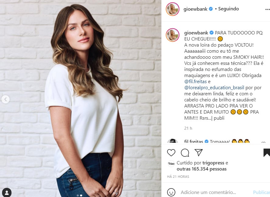 Giovanna Ewbank mostra fotos de antes e depois do novo visual - Crédito: Reprodução / Instagram