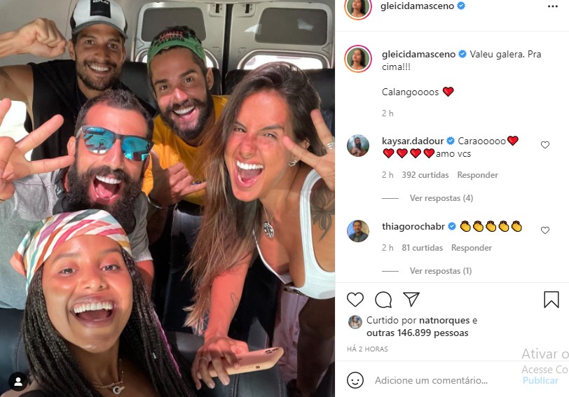 Gleici Damasceno, Kaysar Dadour, Carol Peixinho, Arcrebiano e André - Crédito - Reprodução/ Instagram