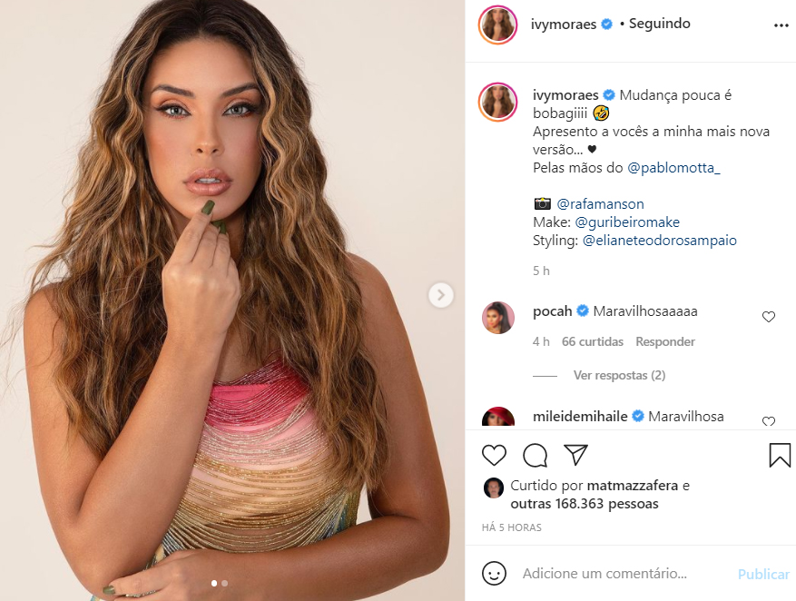 Ivy Moraes mostra seu novo visual - Crédito: Reprodução / Instagram