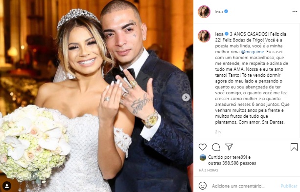 Lexa mostra fotos inéditas do casamento com MC Guimê