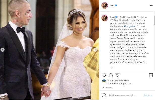 Lexa mostra fotos inéditas do casamento com MC Guimê