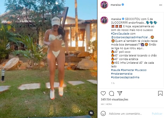 De biquíni, Maraísa exibe corpão em dia de treino