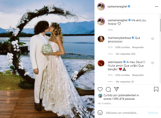 Sasha Meneghel se casa com João Figueiredo e mostra fotos