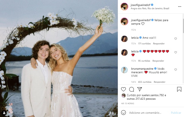 Sasha Meneghel se casa com João Figueiredo e mostra fotos