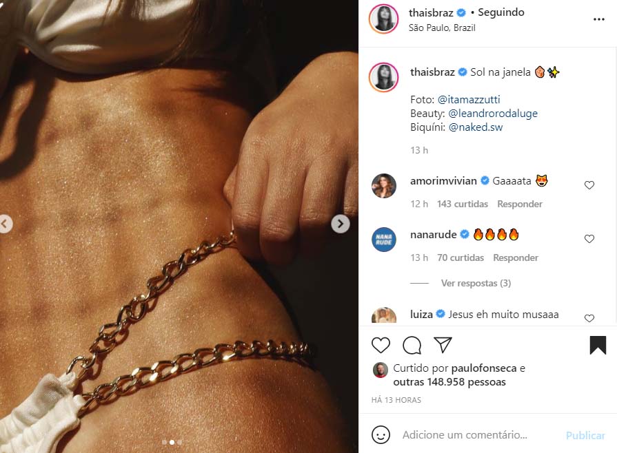 Ex-BBB Thais Braz mostra fotos de biquíni - Crédito: Reprodução / Instagram