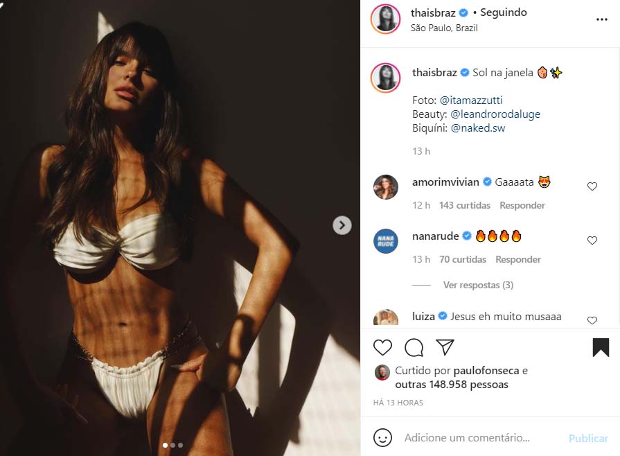 Ex-BBB Thais Braz mostra fotos de biquíni - Crédito: Reprodução / Instagram