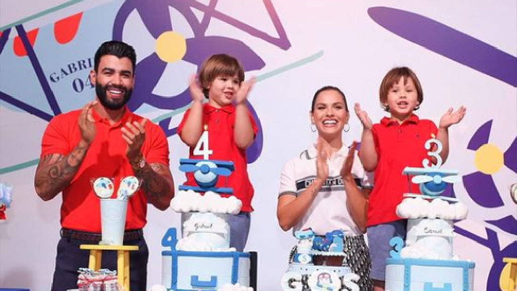 Gusttavo Lima e Andressa Suita se reúnem no aniversário dos filhos - Crédito: Reprodução / Instagram