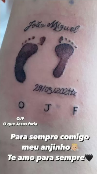 Irmã de Whindersson Nunes faz tatuagem em homenagem ao sobrinho - Crédito: Reprodução / Instagram